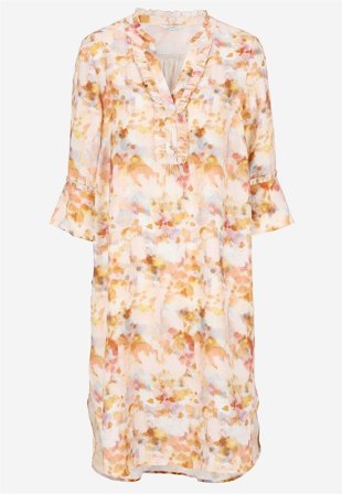 Cellbes of Sweden - Vævet kjole med lommer i orange / mønstret til damer i størrelse 54/56