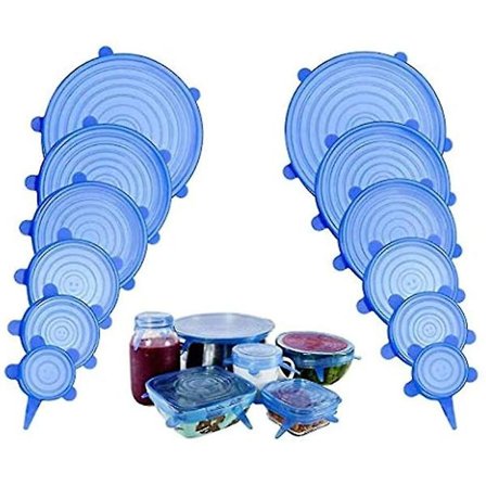 Tøyelige silikonlokk, silikonstrekklokk, ferskholdende lokk, holdbare