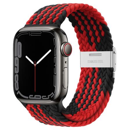 Lämplig apple watch band Z-mönster svart och rött#38/40/41mm