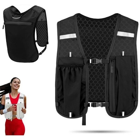 ING Refleksvest, Løpevest, Én Størrelse, Drikkevest, Løpebelysning, Egnet for Løping, Sykling og Terrengløp