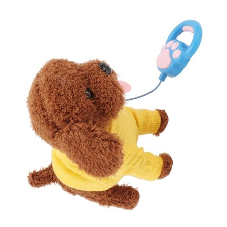 Elektrisk plys hund med snor, elektronisk gående syngende nikkende hvalp, interaktivt legetøj til børn, gul