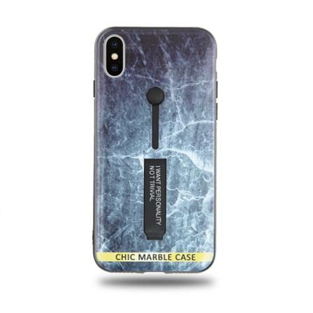 Modeskal Med Fingerhållare Till Iphone X/xs Med Marmor Av Djupt