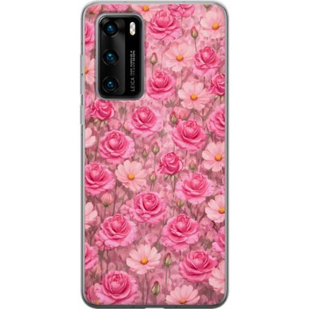 Kompatibel Mobilcover til Huawei P40 Petal Reverie Blush Rose