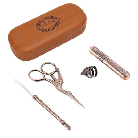 Mbroidery Sakssett Broderisaks Sy Syl Syfingerbøl Vintage Håndarbeidssett Sysett for Brodering