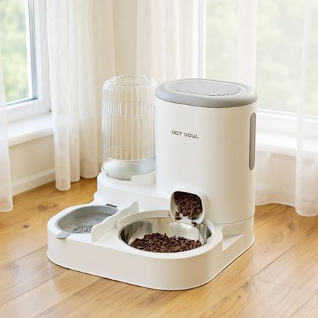 Lollanda 2-i-1 automatisk kattefoderautomat og vandautomat - Foderautomat til kæledyr - vanddispenser, foderautomat til kat og hund