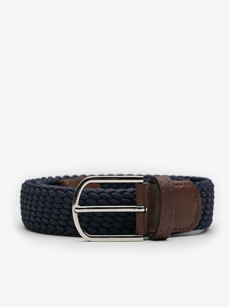 John Henric Men's Blauer Flechtgürtel Size 100
