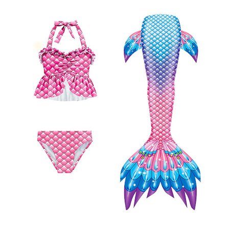 Tredelt havfrue-badedragt til børn Mermaid Tail-badedragt/flere stilarter at vælge imellem