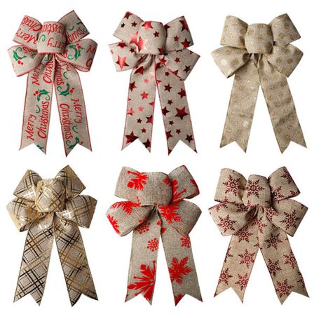 6 stk julebånd imitert hampbånd juledekorative sløyfer DIY sløyfebånd
