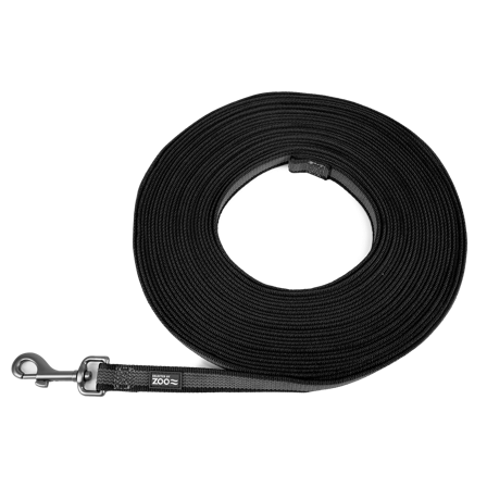 Selected by ZOO - Rufus sklisikkert skinnerull 20 mm x 15 m Sort - Hund - Hundetrening & bruksspor - Sporliner - ZOO.no