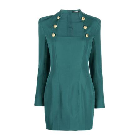 Balmain, Short Dresses Groen, Dames, Maat:S