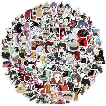 100 kpl Anime Black Clover -tarroja Graffiti kannettavaan tietokoneeseen, moottoripyörään, rullalautaan, matkatavaroihin, kitaraan, vedenpitävä tarra,