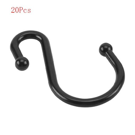 20st S-formade krokar Duschdraperi i metall Krokar Duschdraperi