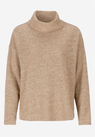 Cellbes of Sweden - Supermyk genser med krage Beata i kamelbeige melert for damer i størrelse 54/56
