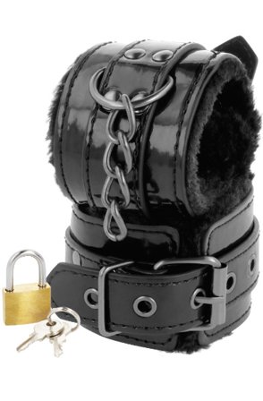 Darkness Wrist Cuffs Black Handbojor - Blushme.se