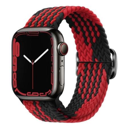 Rem til Apple Watch 41mm / 40mm / 38 mm Nylon Flettet sort / rød