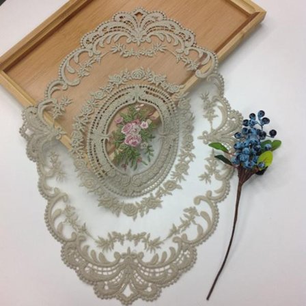 1Pc Retro Oval Lace Coaster Elegant Lace Duk Coffee Coas