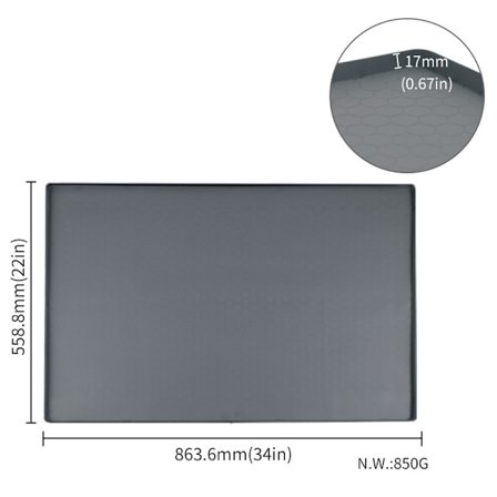 Diskställningsmatta i silikon med avrinning - Stor 34x19 tum, Grå