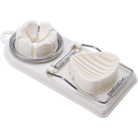 Eggdeler Rustfritt Stål Multifunksjon Separasjon Eggdeler og Kile 2 Skjærestiler Dobbel Eggkutter