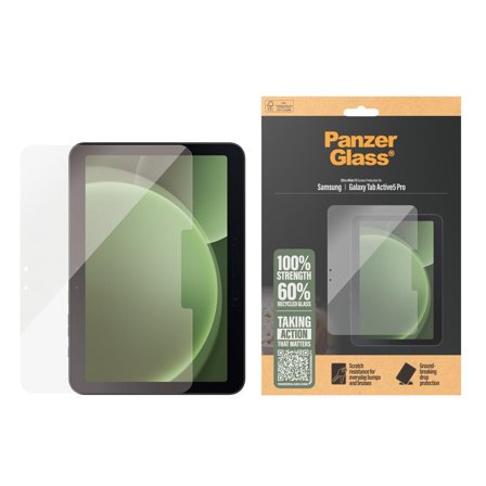 PanzerGlass Galaxy Tab Active5 Pro Skjermbeskytter Laget av 60 % resirkulert glass, ripebestandig og støtsikker, Ultra-Wide Fit