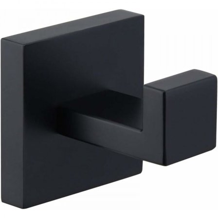 1 x Sort mat krog til håndklæde, krog til tøj i rustfrit stål