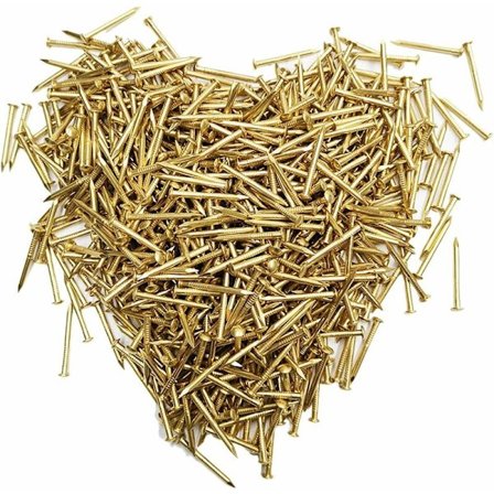 200 kpl 1,2x10mm Pienet messinkinaulat Pienet pyöreäpäiset naulat DIY-puukoristeisiin