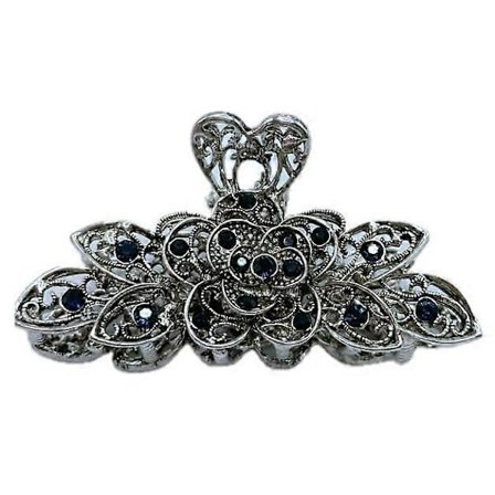 Stor hårklype med rhinsteiner for tykt hår, vintage glitrende hårtilbehør for kvinner (FMY)