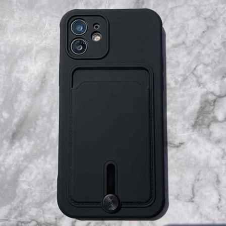 Iphone 12 Skal Med Kortfack / Korthållare Svart