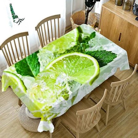 Sitruunakuvioinen pöytäliina, suorakulmainen keittiön pöytäliina, vedenpitävä ja öljynkestävä pöytäliina, piknik-matto, koti