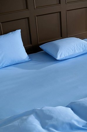 Jotex - Dra-på-lakan Ekologisk Himmelsblå ZACK - Köp Dra-på-lakan hos Jotex