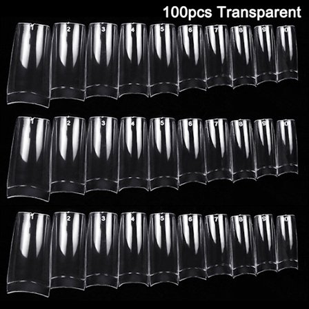 100/500 st Nails Half French False Nail Art Tips Akryl UV Gel Manikyr Tips