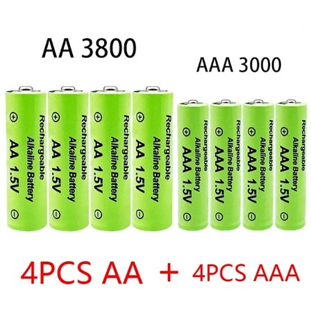 1,5 V AA + AAA NI MH Ladattava AA-akku AAA Alkali 3800-3000mah Taskulammille Leluille Kello MP3-soitin Vaihda Ni-Mh-akku
