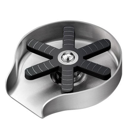 Ruostumattomasta teräksestä valmistettu lasinhuuhtelija keittiöallas - 360 asteen kiertävä kupinpesuri allas - 9 suuttimella varustettu kestävä 