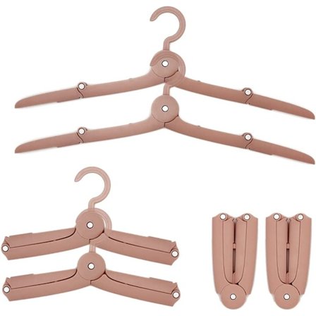 6 stk sammenleggbare kleshengere i plast, vindtette og plassbesparende