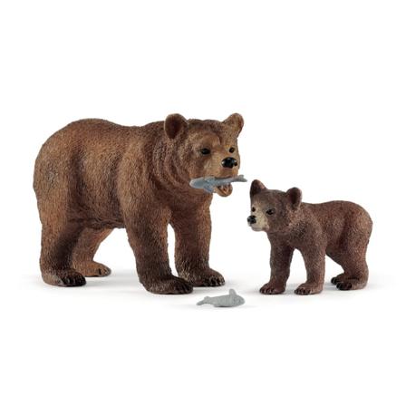 Schleich Grizzlybjörn Med Unge 42473 Multifärg