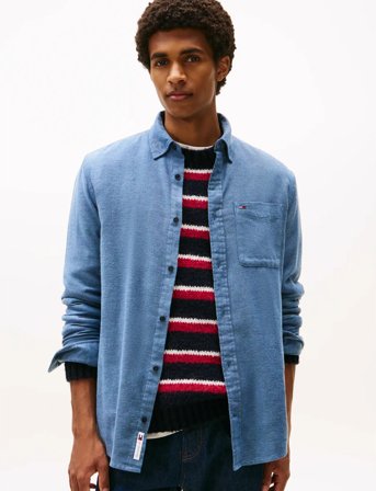 Tommy Jeans Tjm Reg Flannel Shirt Ext - Blue - L