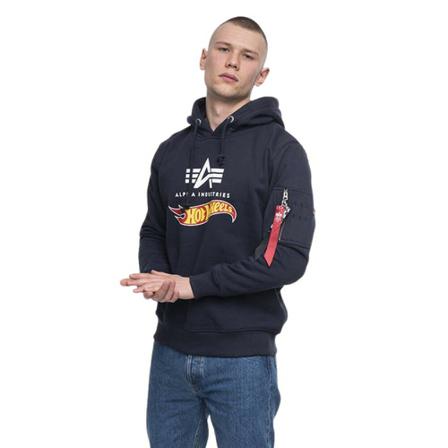 Alpha Industries Bluza Hot Wheels Flag Hoody , Blauw , Heren , Maat: M Hoodies & sweatvesten