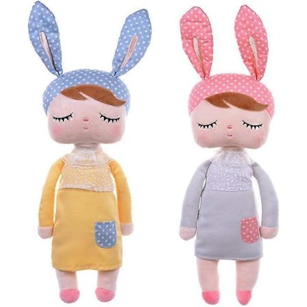 Metoo Dolls Plussj Kanin Myke Leke Sov Angela Dukke for Baby Småbarn 13 Tommer (pakke med 2)