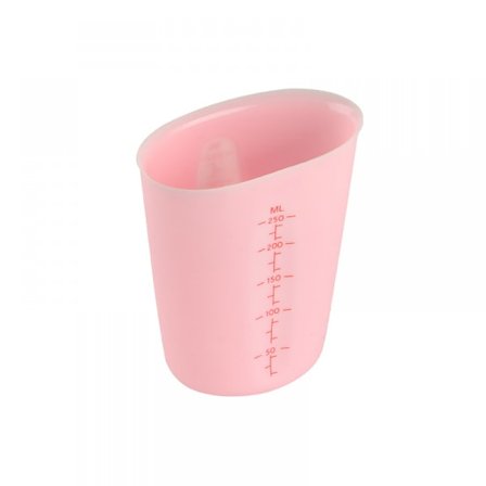 Matkvalitet Silikon Transparent Graduert 250Ml Målebeger, Baking Og Matlaging Grad Silikon Målebeger (Rosa)