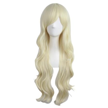 31"/80cm Charmerende Kvinders Lange Krøllede Fuld Hår Paryk (Lyseblond)"
