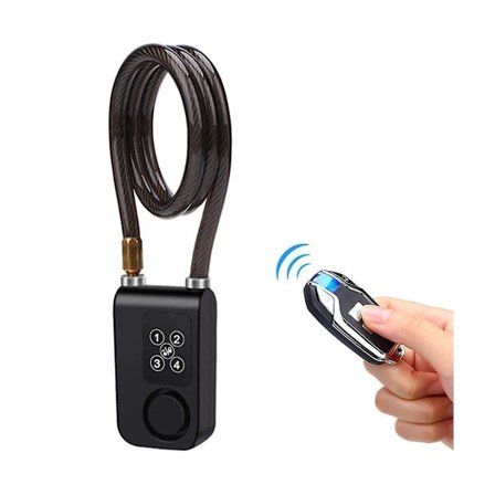 Cykel Säkerhetslås Trådlös Fjärrkontroll Stöldskydd Vibration Alarm Lås Elektrisk Motorcykel C