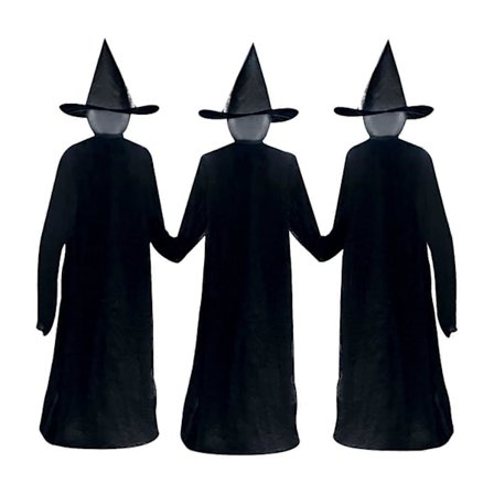 2025 Julgranskulor Halloween Röststyrning Induktion Ljusande 3 Personer Håller Händer Häxa