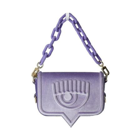Chiara Ferragni Collection, Eyelike Lilac Velvet Shoulder BAG Paars, Dames, Maat:ONE Size