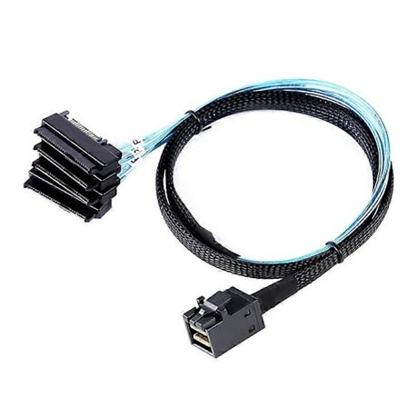 Mini SAS HD 12G SFF8643 til 4 SAS 29 Pin SFF8482 Kabelkontakter med 15 Pin SATA Strømkontakt Co
