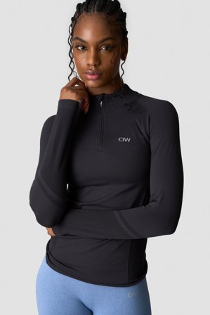 ICANIWILL - Everyday Seamless 1/4 Zip Dk Graphite - Oberteile - Damen - ICIW