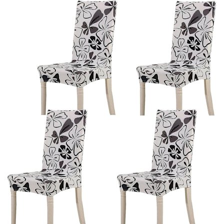 Koristeellinen tuolinpäällinen 4 kappaletta Tuolinpäällinen Stretch-päällinen Spandex-materiaali Tuolinpäällinen Joustavalla nauhalla Universaaliin 