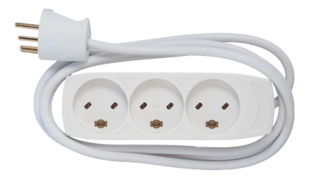 HELTEC EDB stikdåse m. jord - 3 udtag - 1,5M - EDB Stikprop White