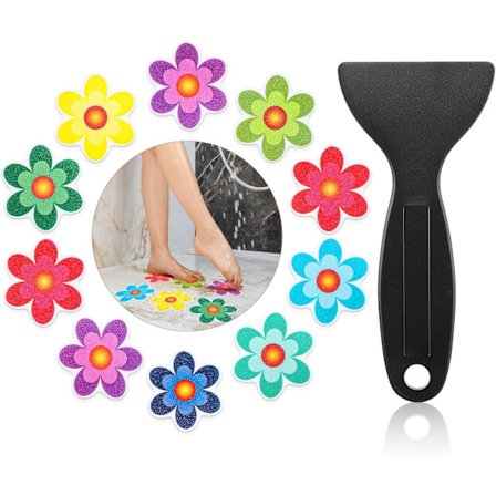 10 stk Anti-Skli Badekar Klistremerker, Anti-Skli Badekar Klistremerker Dusj Anti-Skli Limstrimler Blomst Form