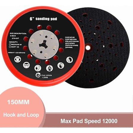Slibepude, 150 mm multihul slibepude kompatibel med Bosch RSM6045, GEX 34-150, GEX 40-150 excentersliber med skruenøgle (medium version) (FMY)