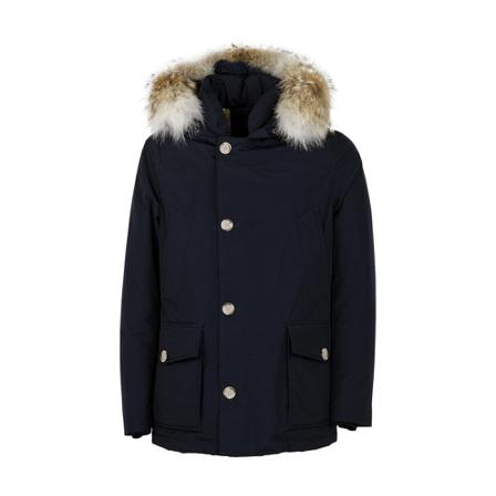 Woolrich, Arctic Detachable Fur Jacket Niebieski, Mężczyzna, Rozmiar: M