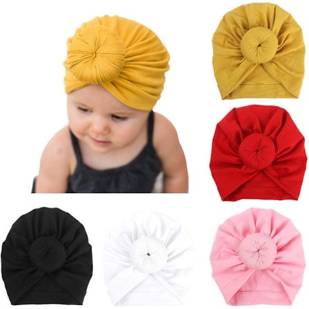 5 stk. Baby Turban Nyfødte Huer Bowknot Huer Søde Elastiske Børne Huer Huer Til Baby Pige Dreng